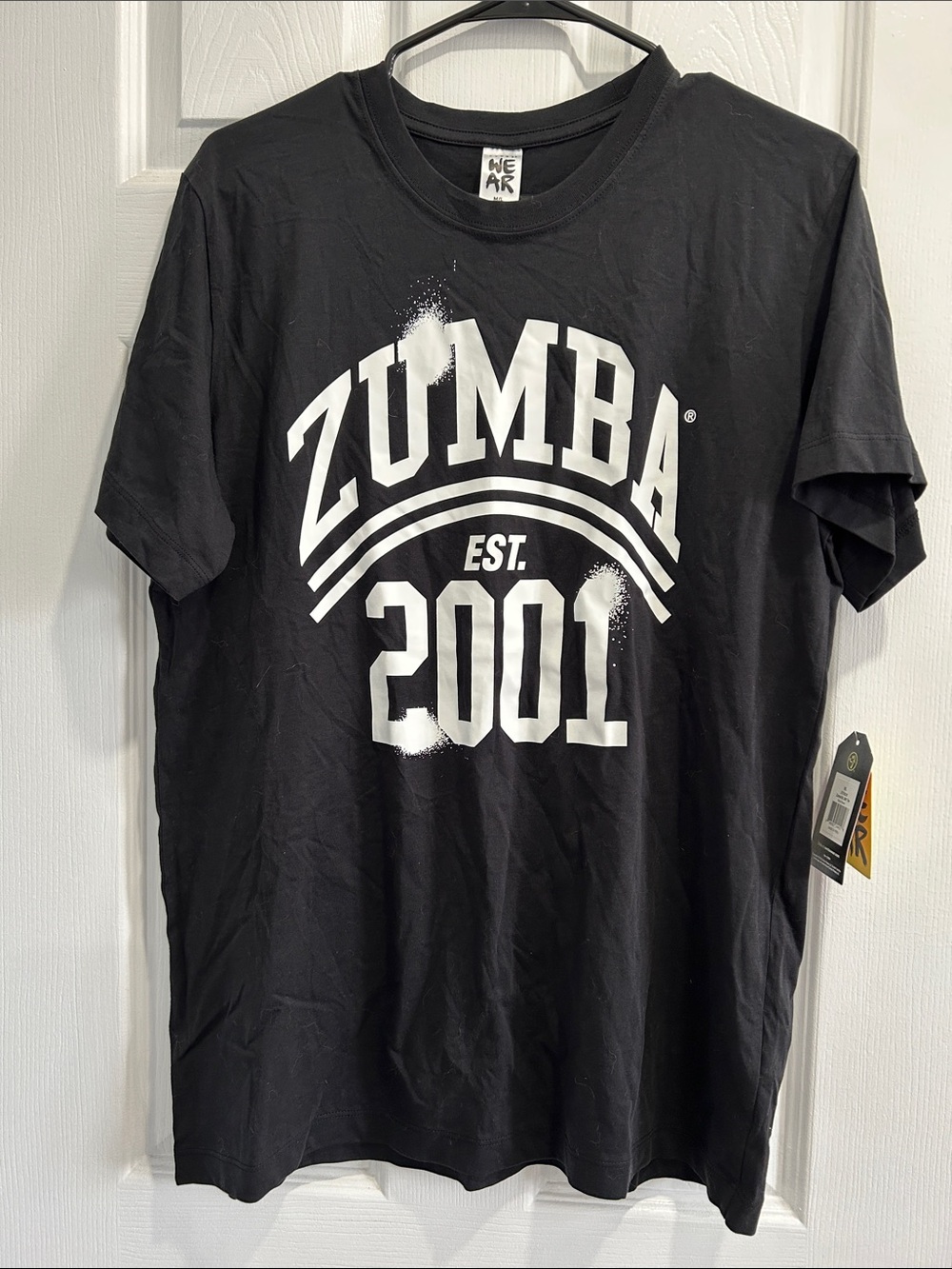 Zumba Fitness Black Short-Sleeve Graphic Tee with White '2001' Print